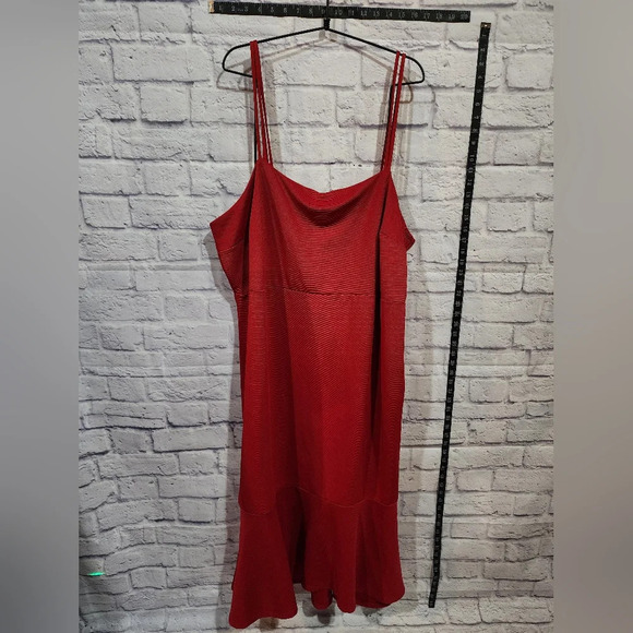 Eloquii red ribbed and stretchy midi dress Size 24 - Picture 1 of 7